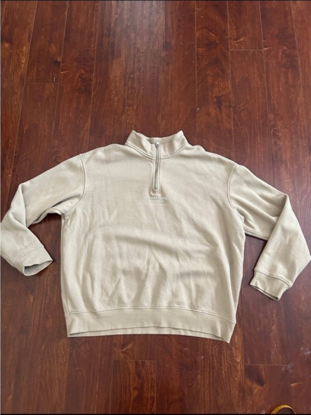 Cream Quarter-Zip Sweater